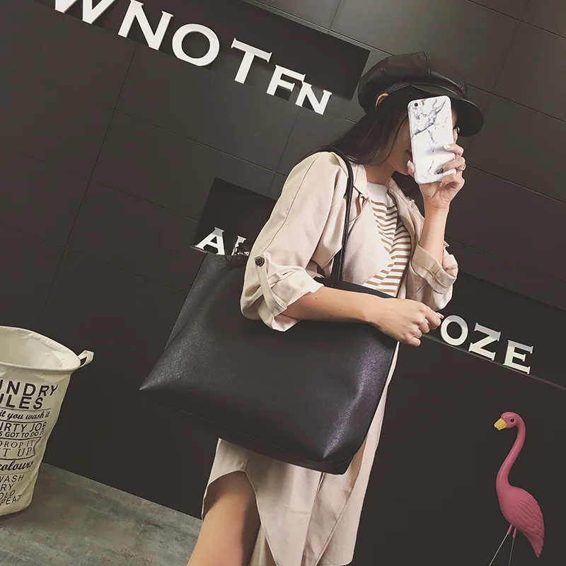 XCZJ Women Handbag Fashion PU Leather Shoudler Bag Solid Soft Single Casual Totes Composite | Багаж и сумки