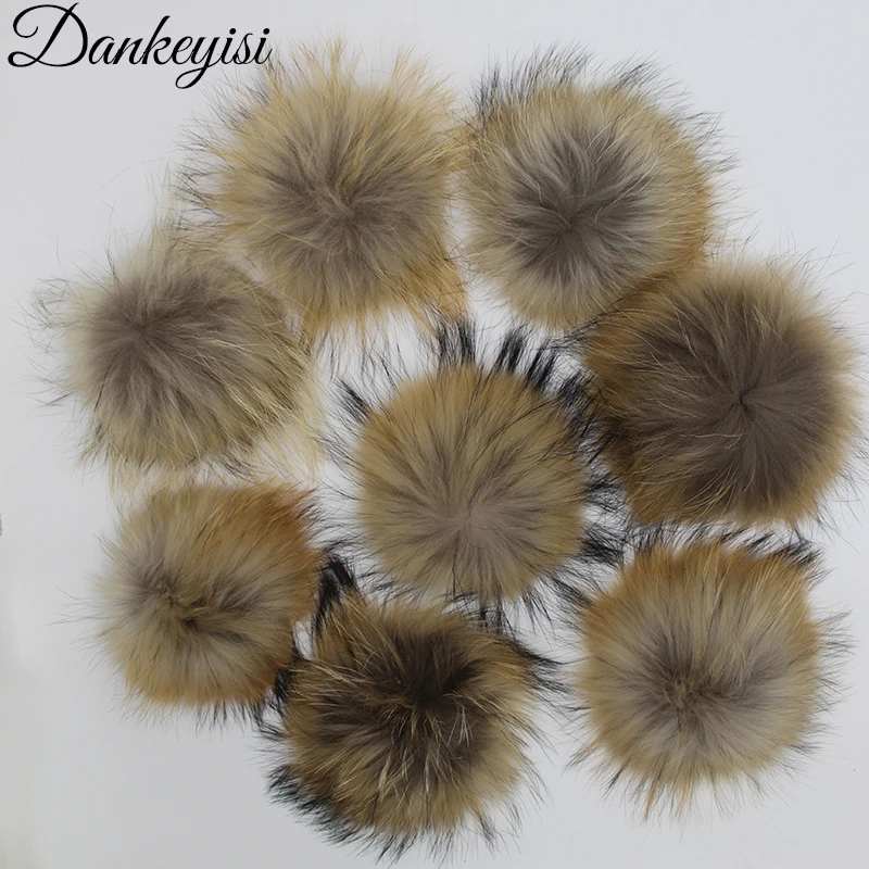 

20 Pcs Real Fur Pompoms 13-15cm DIY Raccoon Fox Fur Pom Poms Fur Balls For Hats Cap Scarf Shoes Accessories Fur Cheap Wholesale