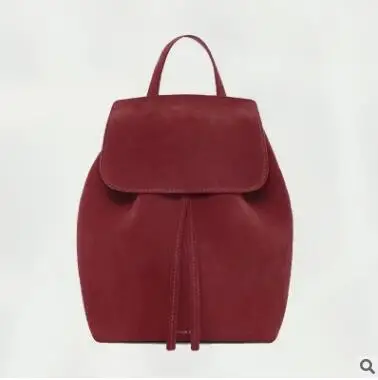dark red L Mansurstudio женский рюкзак из искусственной замши, Женский замшевый рюкзак, кожаный школьный рюкзак для девочек - Цвет: dark red L