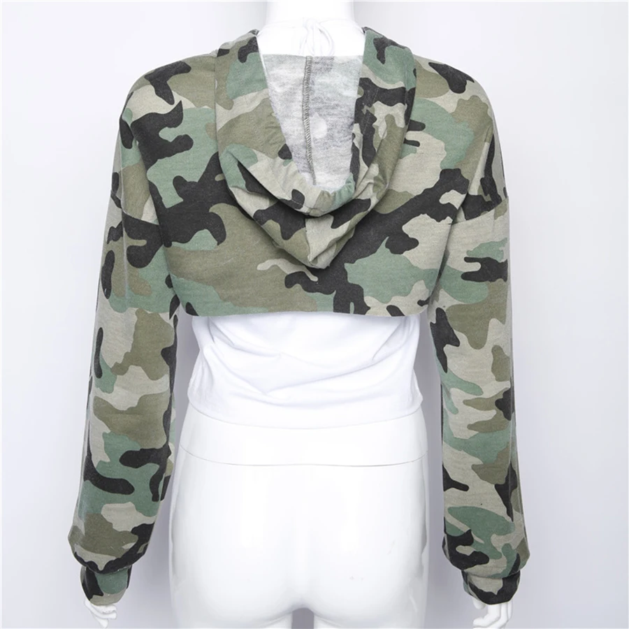 

2018 Autumn cutout cropped hoodies Women front open hip hop street sweatshirts femme hoody punk streetwear Fashion crop tops