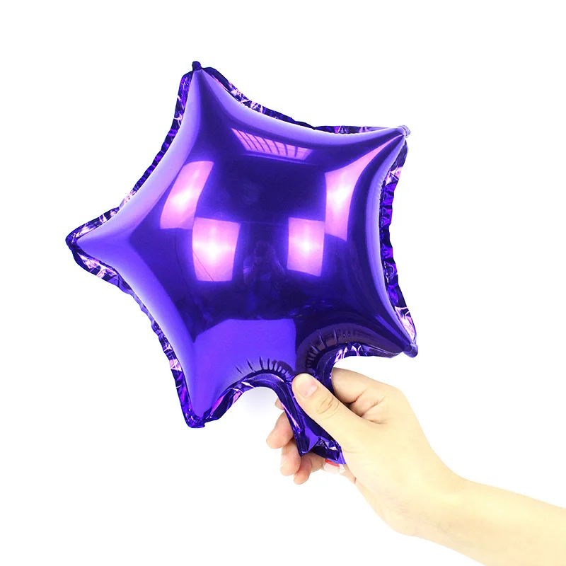 10inch purple WJX 5 шт. 10 дюймов Золотая Звезда фольга шар розовые воздушные шары с сердцем Свадебные День Святого Валентина украшения пол раскрыть вечерние заполненные воздухом - Цвет: 10inch purple WJX