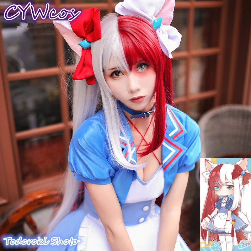 My Hero academic Coffee Shop Little Todoroki Shoto Cafe Maid Женский карнавальный костюм женское платье с