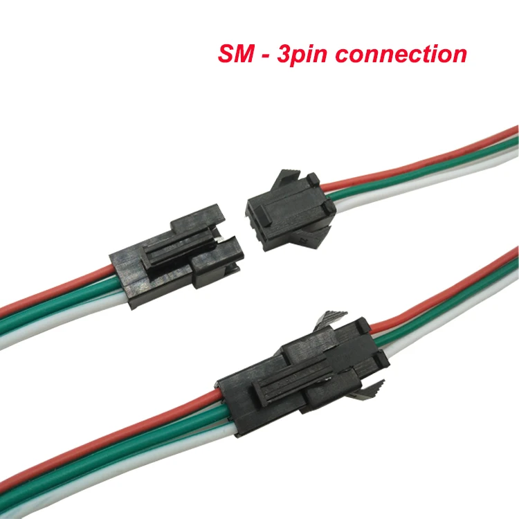 50 пар 3pin JST SM Соединительный кабель для светодиодной 3 контактный разъем мужчин и