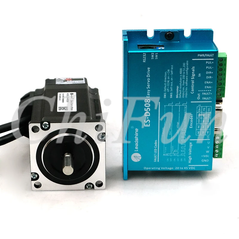 Оригинальный Leadshine 3 фазы NEMA23 легкий сервопривод Комплект ES-M32320 2.0NM мотор + ES-D508 50VDC