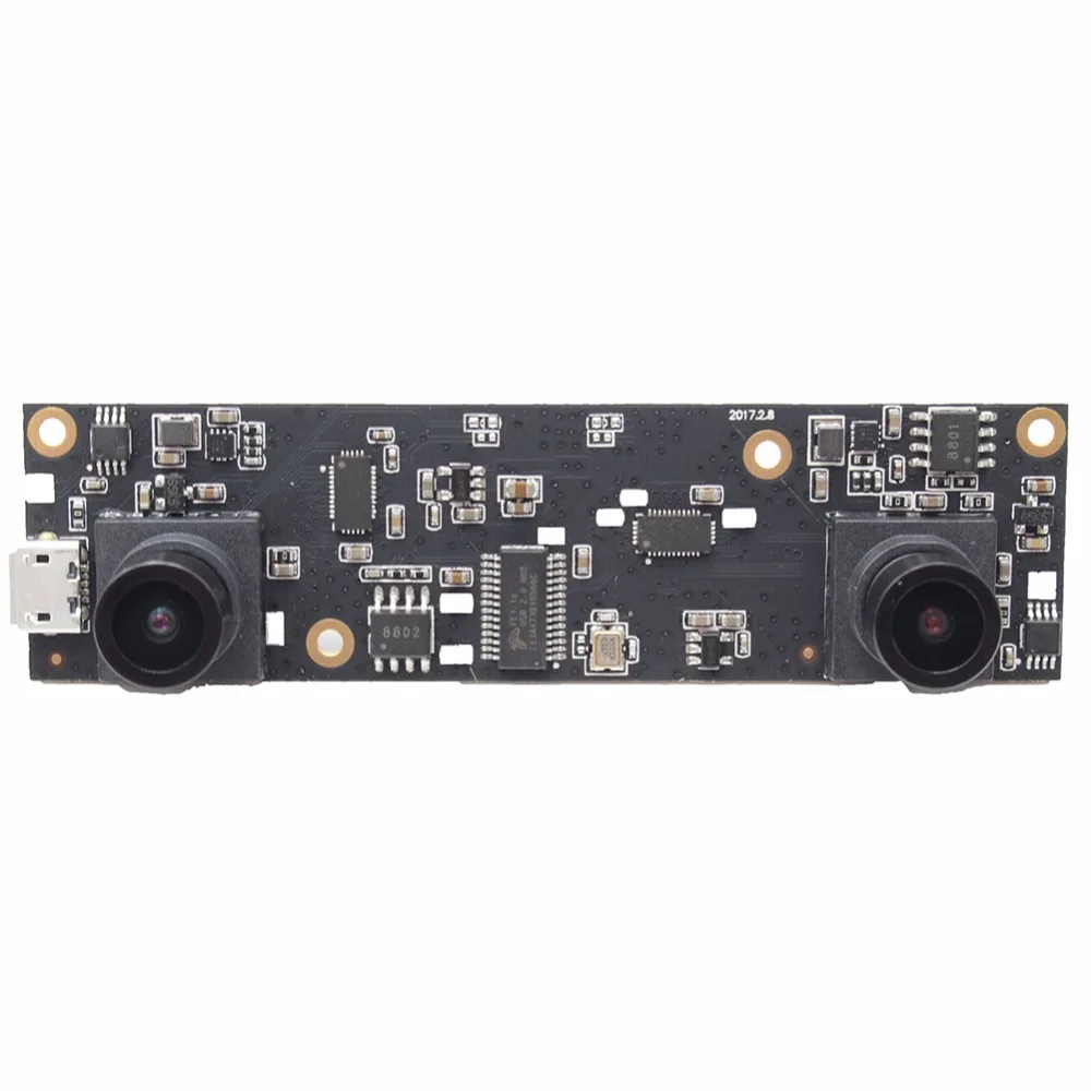 Высокоскоростной модуль камеры ELP 2MP HD 1080P 30 FPS OTG UVC с двойным объективом 90 градусов