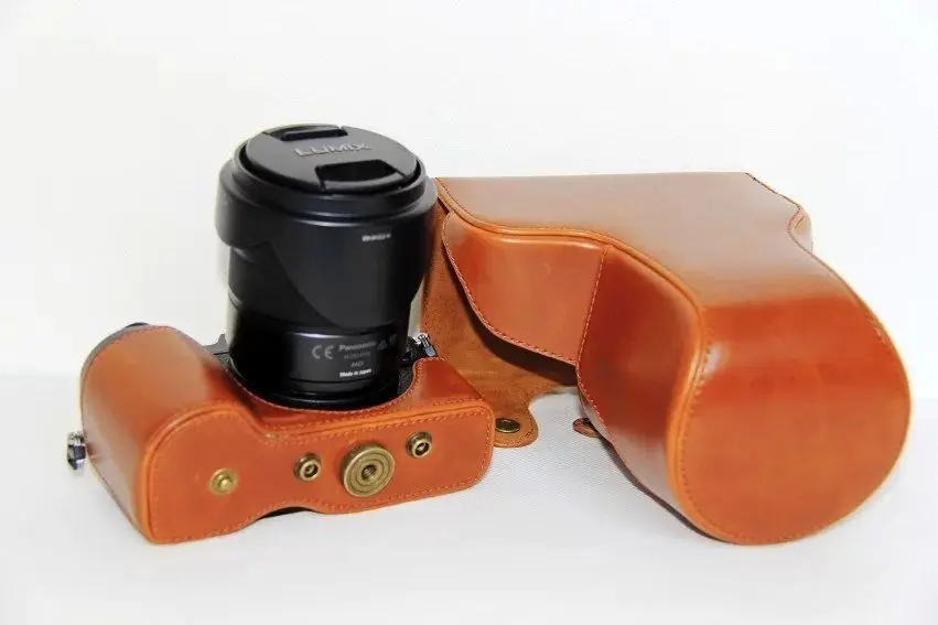 pu Leather Camera case bag Grip Strap for Panasonic LUMIX DMC-GX8 14-140mm Lens | Электроника