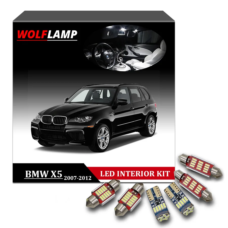 Wolflamp 18 шт. ледяная синяя белая ламсветильник для автомобиля s 2007 2012 BMW X5 светильник
