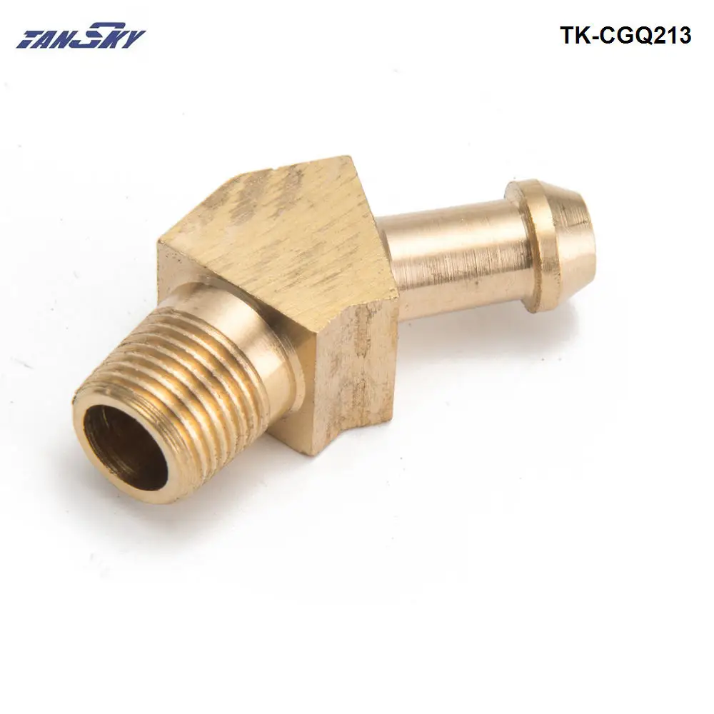 Латунь Boost Hose Barb к мужской резьбе 45 градусов угловой фитинг для Garrett T2 T3 Turbo 1/8