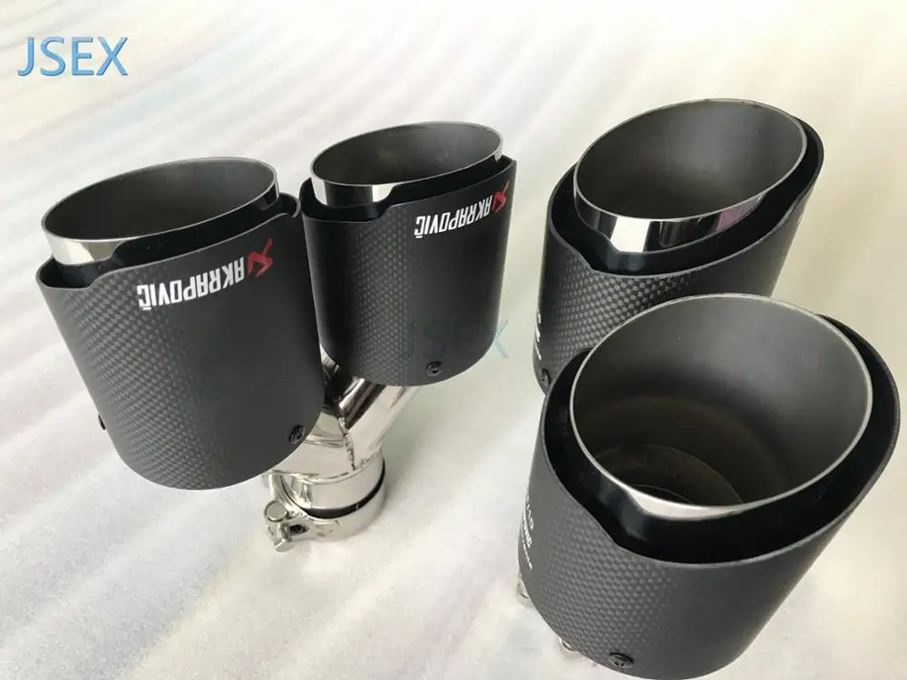 Углеродное волокно Стайлинг AKRAPOVIC нержавеющая сталь Универсальный двойной автомобильный глушитель выхлопной трубы автомобильные аксессуары модификация