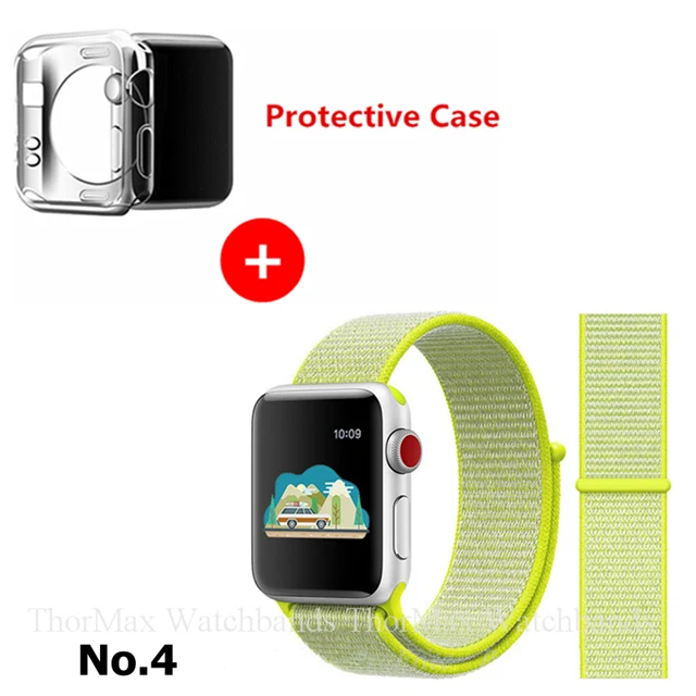 4-flash light Ремешок для Apple Watch Series 4 3 2 1 38 мм 42 мм нейлоновый мягкий дышащий браслет сменный ремешок Спортивная петля для iwatch 4 40 мм 44 мм - Цвет ремешка: 4-flash light