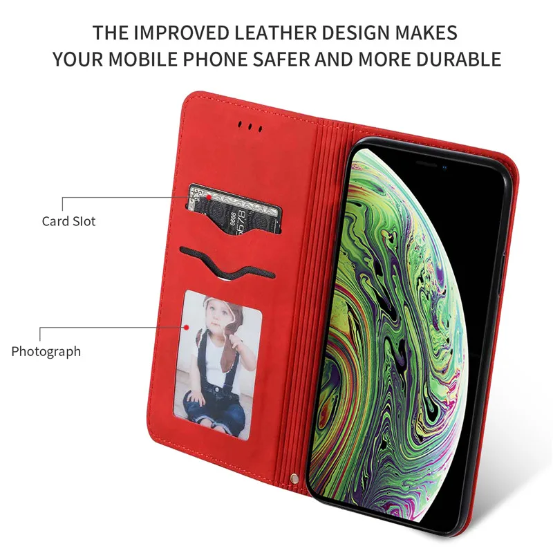 Роскошный кожаный флип-чехол для iPhone XS XR XSMax XI XIR XIMax 2019 6 7 8 Plus Магнитный кошелек Coque