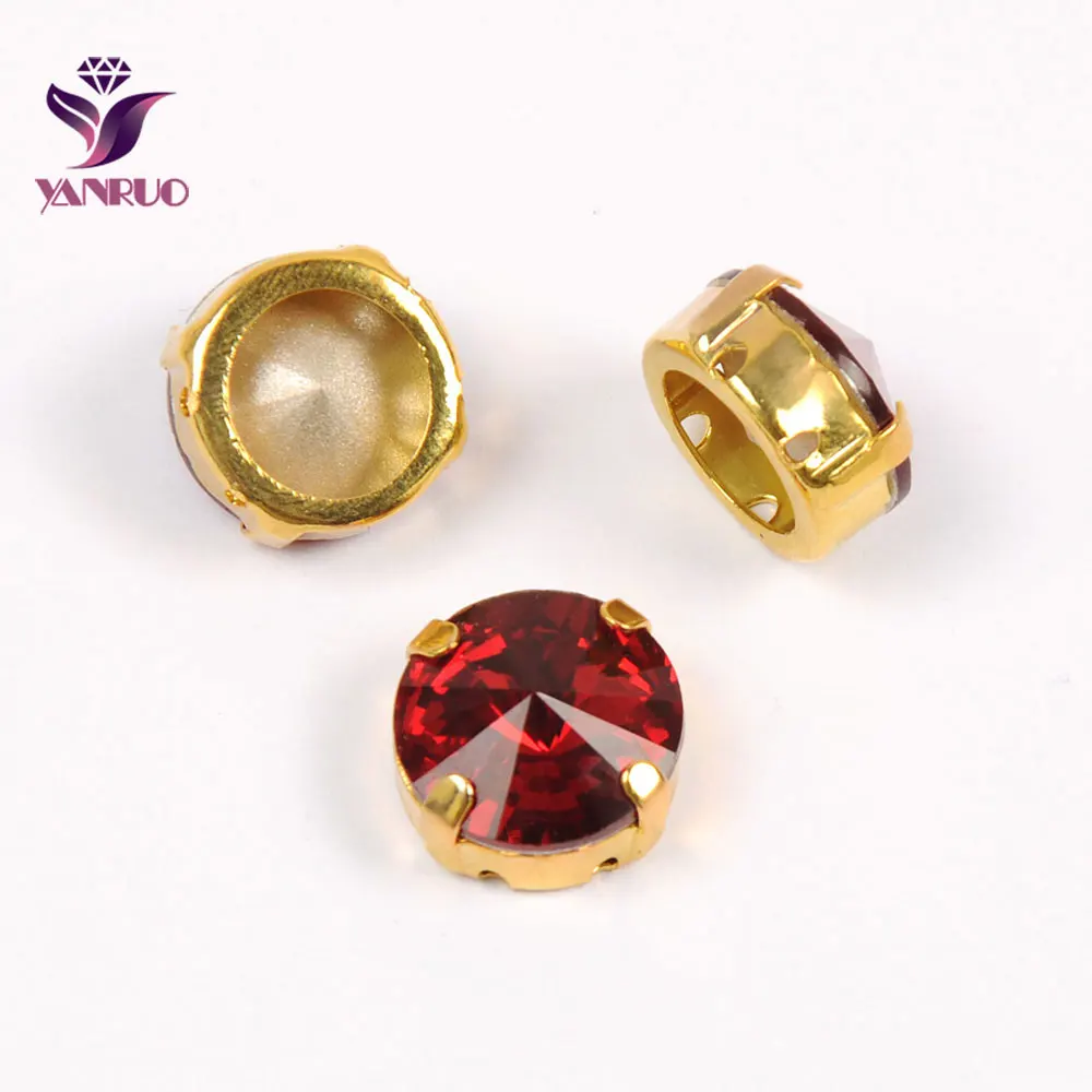 Light Siam Gold YANRUO 1122 модные Rivoli Камни коготь Установка Стразы Pointack Алмазный страз одежда для шитья искусство рукоделие - Цвет: Light Siam Gold
