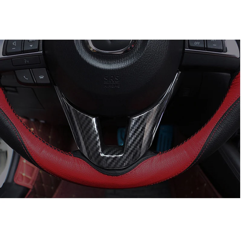 Для Mazda 3 Axela углеродное волокно рулевое колесо с блестками накладка наклейка украшение интерьера отделка Аксессуары