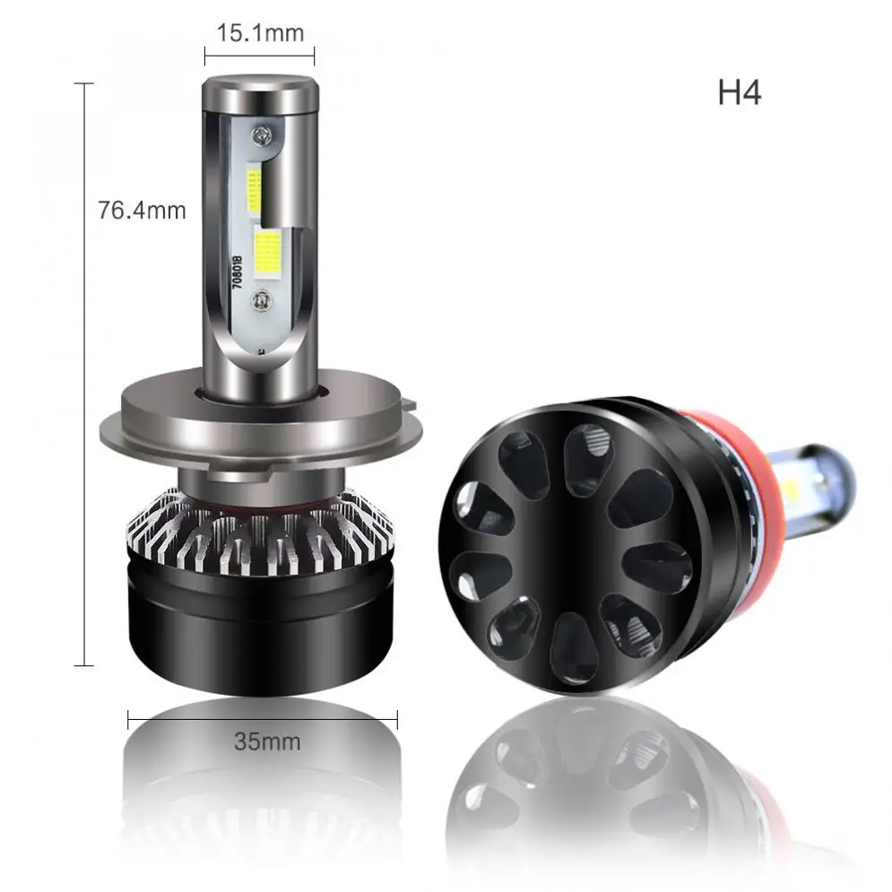 2шт H4 / HB2 9003 60W 10000LM 6000K Универсальный светодиодный комплект автомобильных фар