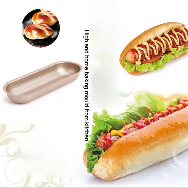 7-дюймовый Golden Oval длинные антипригарной формы хот-дог тосты для выпечки