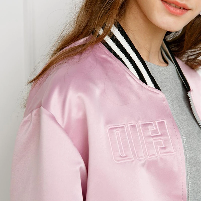 HYH HAOYIHUI Fashion Women Coats Ripped Zipper Pockets Basic Jacket Brief Chic Autumn Casual Loose Female Bomber Jacket|chic jacket|female bomber
