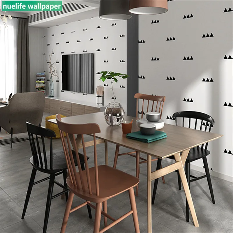 

Black and white mountain geometric pattern non-woven wallpaper bedroom kids room restaurant living room background wall paper