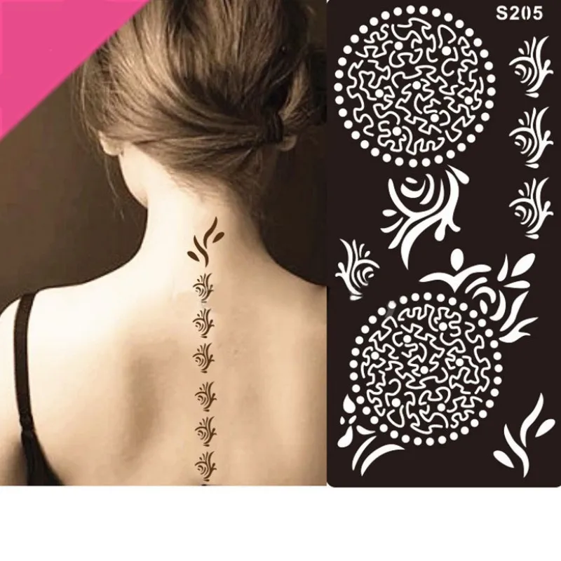Фото 1 шт. временный аэрограф трафарет для татуировки хной женщин тело водостойкая