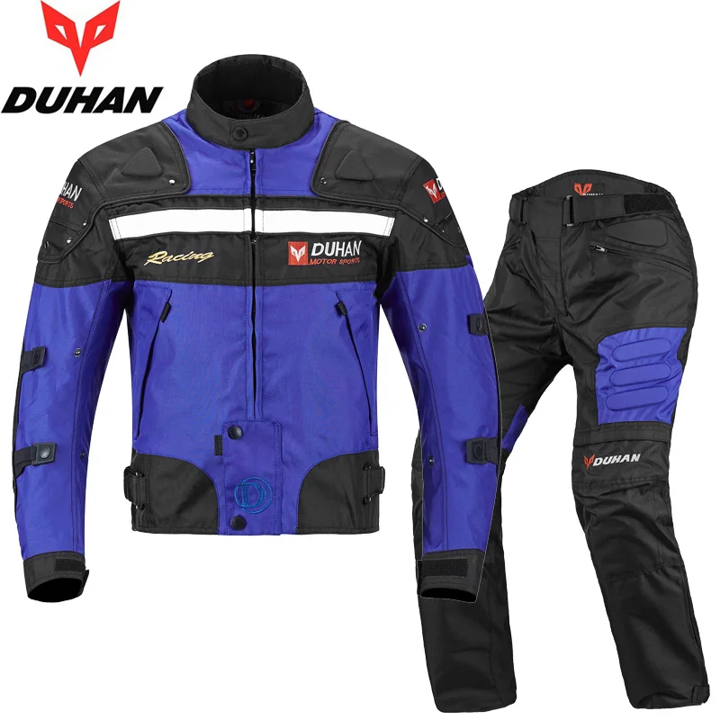 DUHAN Autumn Winter Cold-proof Motorcycle Jacket Moto+Protector Pants Moto Suit Touring Clothing Protective Gear Set | Автомобили и