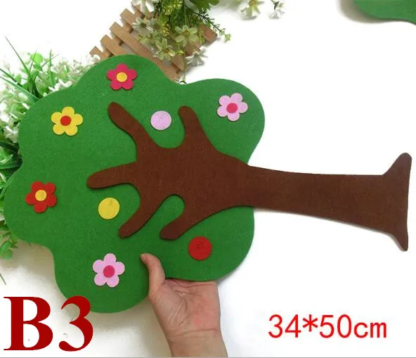 Style B3 as photo DIY ткань лесное Дерево Трава цветок ручной работы резка Войлок ремесла ткань нетканый материал для детей украшения дома комнаты - Цвет: Style B3 as photo