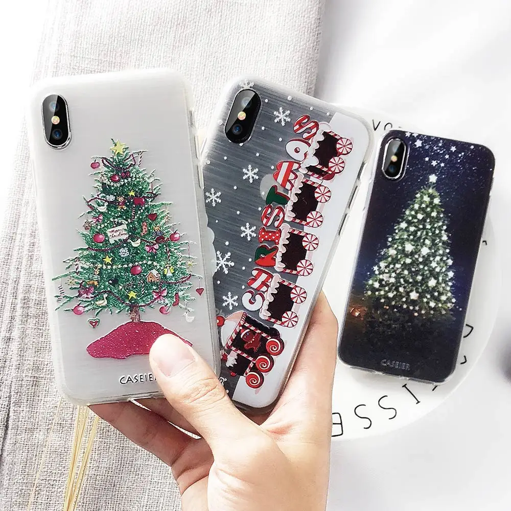 Мягкий чехол CASEIER для iPhone 8 оригинальные фирменные рождественские чехлы