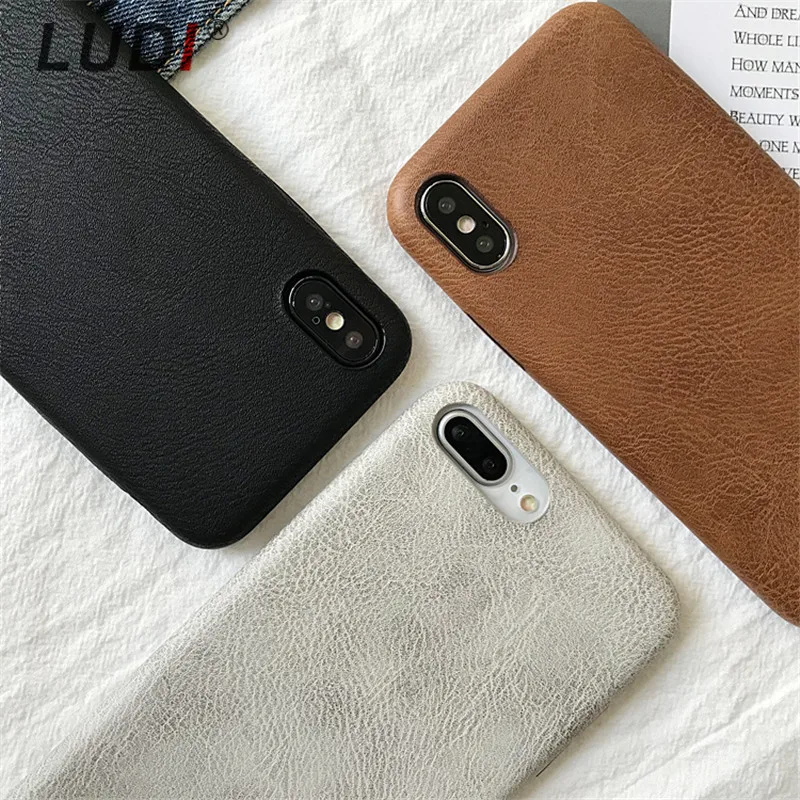 LUDI простой силиконовый чехол для телефона из искусственной кожи с узором iphone 6 6s
