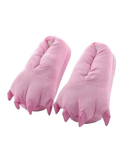 Winter Animal Sleepwear Pajamas Sets Adult Cat Pijamas Women Pyjamas Night Suit One Piece Hooded Warm Wear - Цвет: slippers