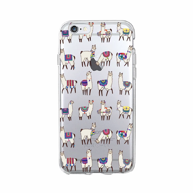 Kawaii милые ламы альпаки Животные мультфильм мягкий чехол для телефона iPhone X 5 5S 6 6s