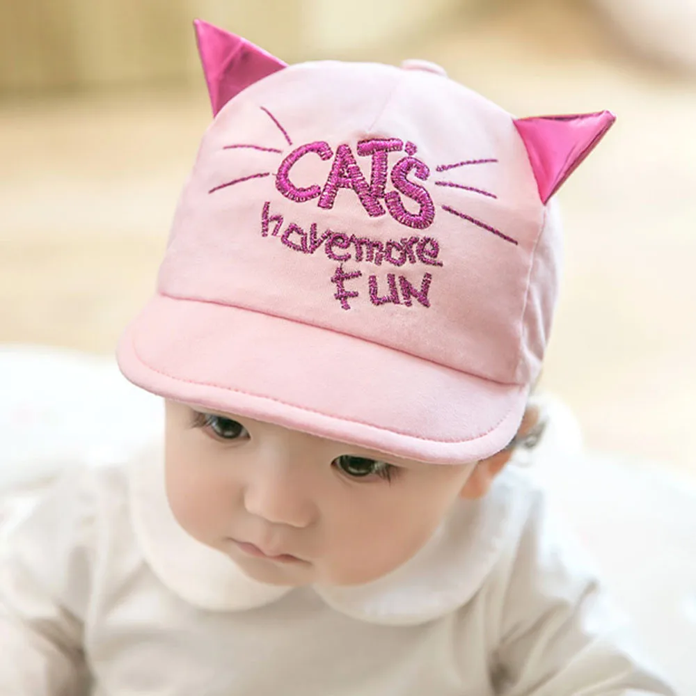 Детская шапка с мультяшными корейскими кошачьими ушками Хлопковые бейсболки