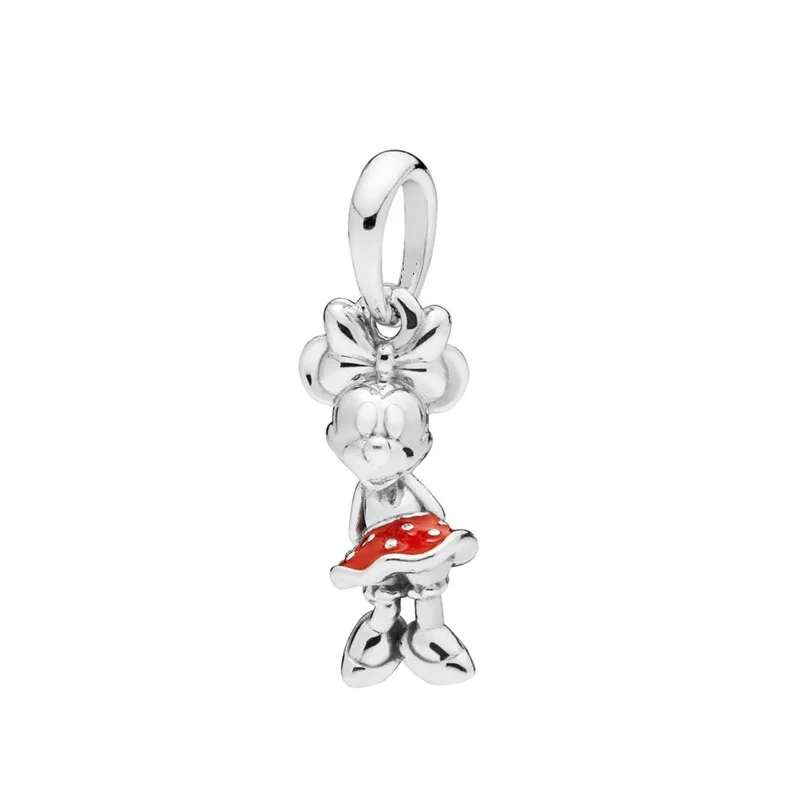Fit Pandora браслет Минни горошек кулон с точками Шарм яркий красной эмалью DIY для женщин серебро 925 ювелирных изделий FL905