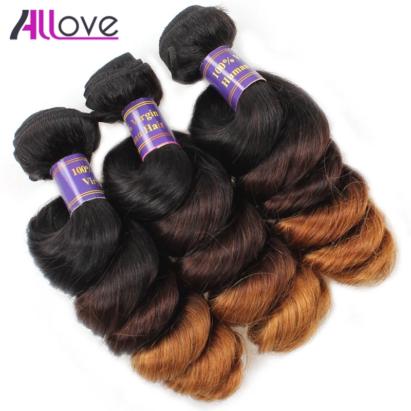 Волнистые пучки волос Allove 3 пучка индийских Remy с закрытыми волосами|bundles with
