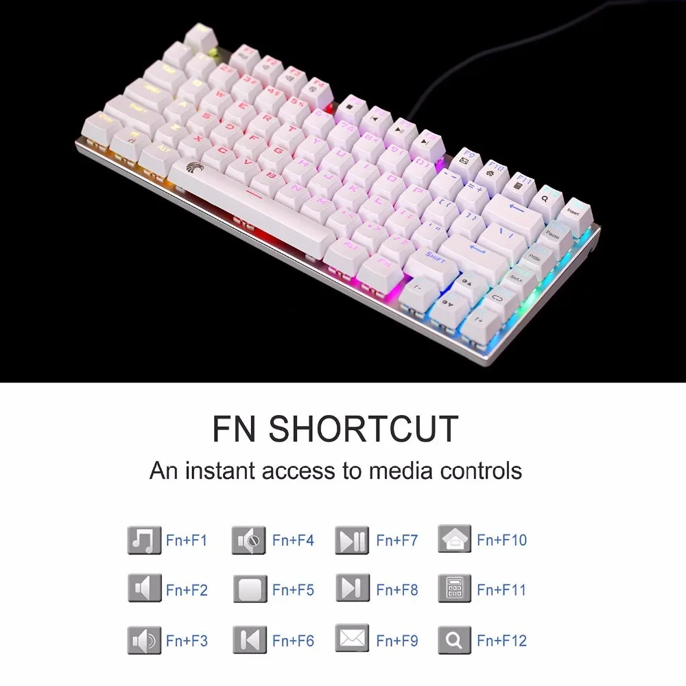 Механическая игровая клавиатура RGB с коричневым переключателем тактильная