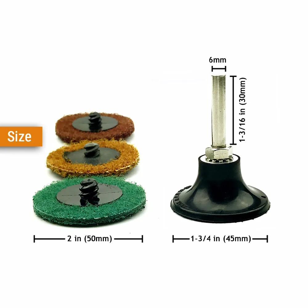 15 шт. 2 дюймовые (50 мм) Роликовые блокировочные R образные Быстросменные диски + 6 мм