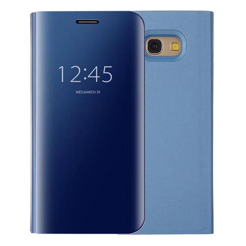 Blue Роскошный чехол с откидной крышкой зеркальный чехол для телефона для samsung Galaxy A3 A5 A7 A 3 5 7 см A320 A320F A520 A520F A720F SM-A320F SM-A520F - Цвет: Blue