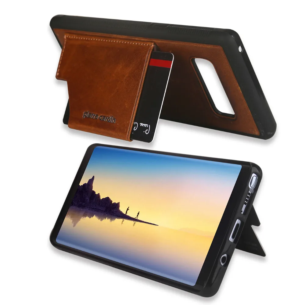 Для samsung Galaxy Note 8 чехол для телефона Pierre Cardin пояса из натуральной кожи чехол для тонкая кредитница Стенд Флип кожаный Sofe задняя крышка