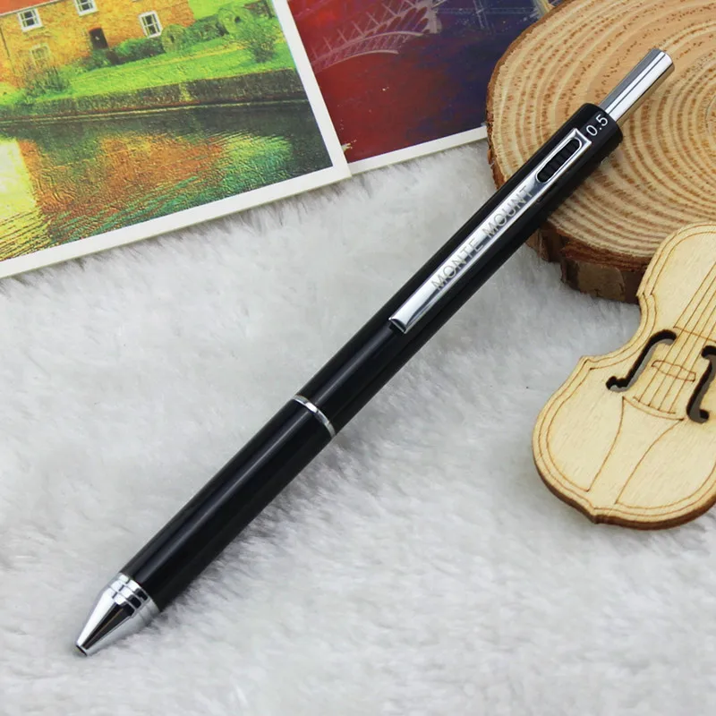 

1 Pieces /monte Brand 4 In 1 Color Pen New Colorful Ball Pen Multi - Purpose School Stationery metal Ballpoint Pen 0.5mm pencil