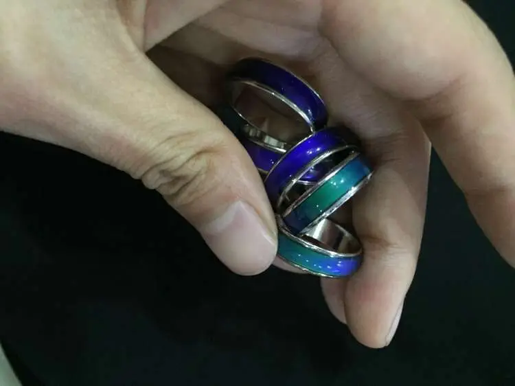 Кольцо в стиле хип хоп с изменяемой температурой кольца для настроения женщин и