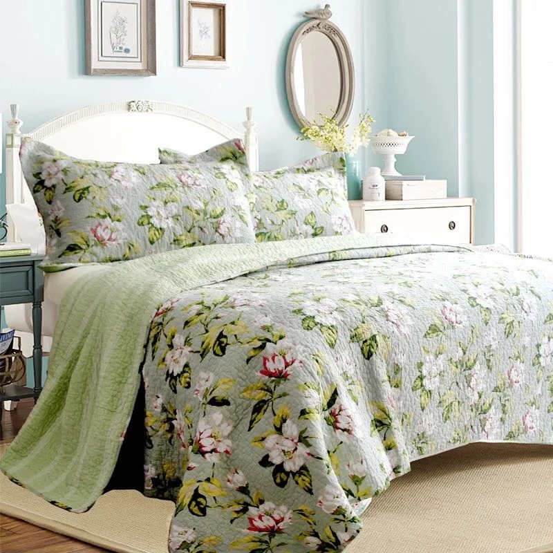 3 шт./комплект хлопковые одеяла с цветочным принтом|cotton quilts set|bedcover quiltcotton quilted