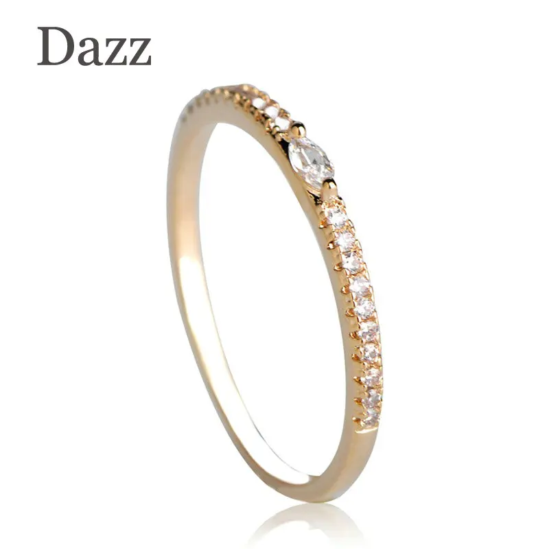 Женское кольцо Dazz прямоугольное золотистое с фианитом|rings for women|zircon ringring |