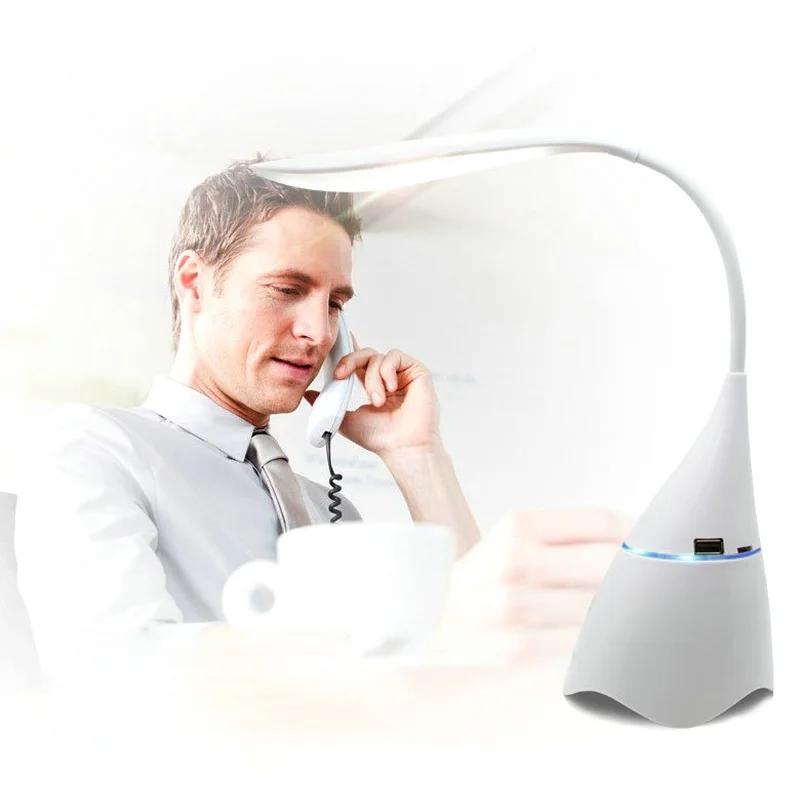 Стерео Беспроводная настольная лампа USB Перезаряжаемый Bluetooth динамик светильник для чтения лампа для защиты глаз лампа динамик для студенческой спальни