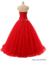 new sweetheart ball gown red quinceanera dresses 2019 tulle with appliques beads sweet 16 dresses debutante long prom dresses
