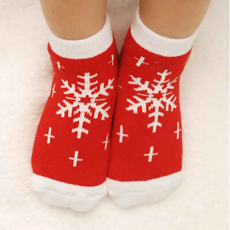Нескользящие зимние детские носки 0-24 м рождественские плотные махровые для