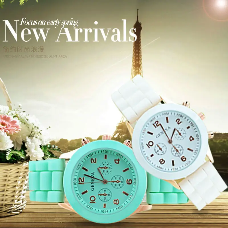 Casual Watch Unisex Quartz 14 Colors Men Women Analog Wristwatches Fashion Silicone Watches | Наручные часы