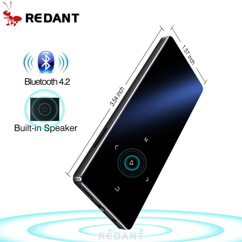 REDANT MP3-плеер Bluetooth со встроенным динамиком 1,8 дюймов экран сенсорные клавиши fm-радио диктофон электронная книга без потерь Hifi музыка