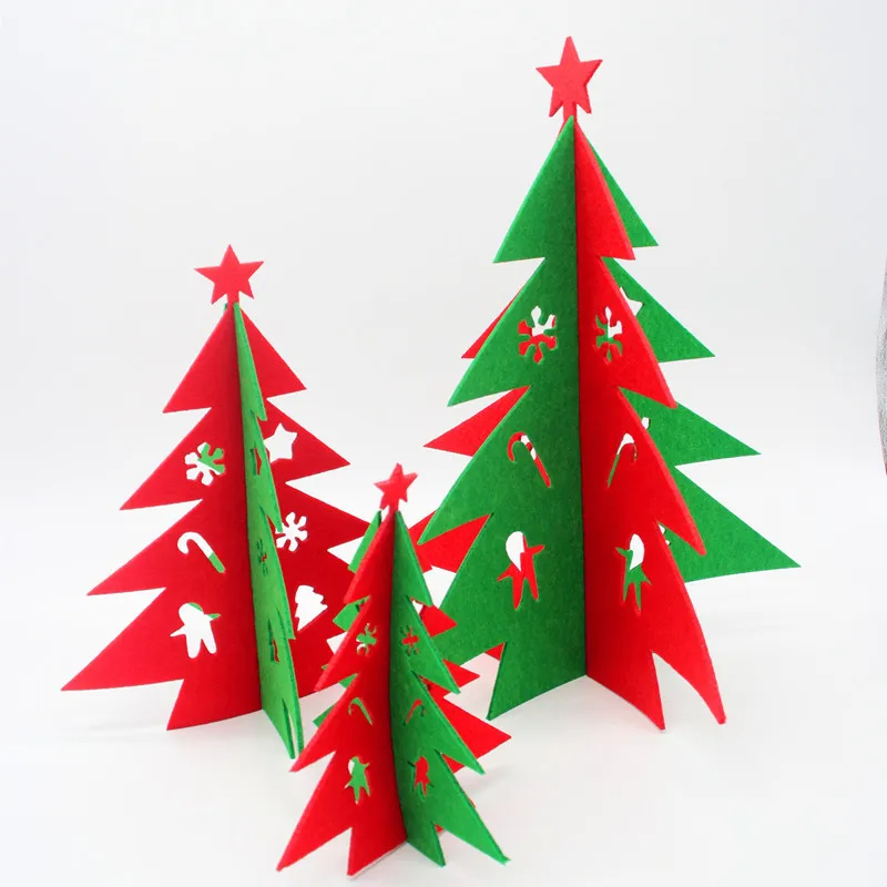Мини 3D Рождество дерево Аксессуары нетканые полые Tree hotel центр декора 1 шт.|decorative