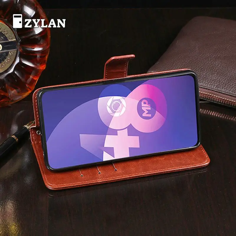 ZYLAN новинка 2019 винтажный кожаный флип чехол с подставкой ударопрочный кошелек