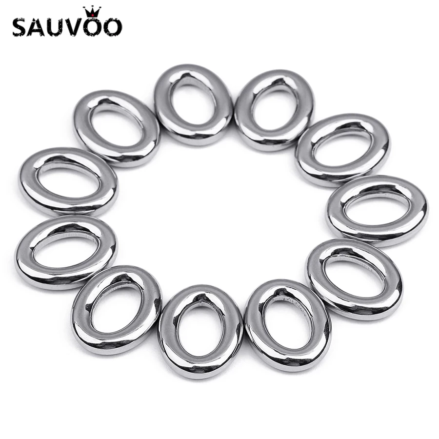 SAUVOO 10 шт./лот овальные круглые кольца из нержавеющей стали соединитель