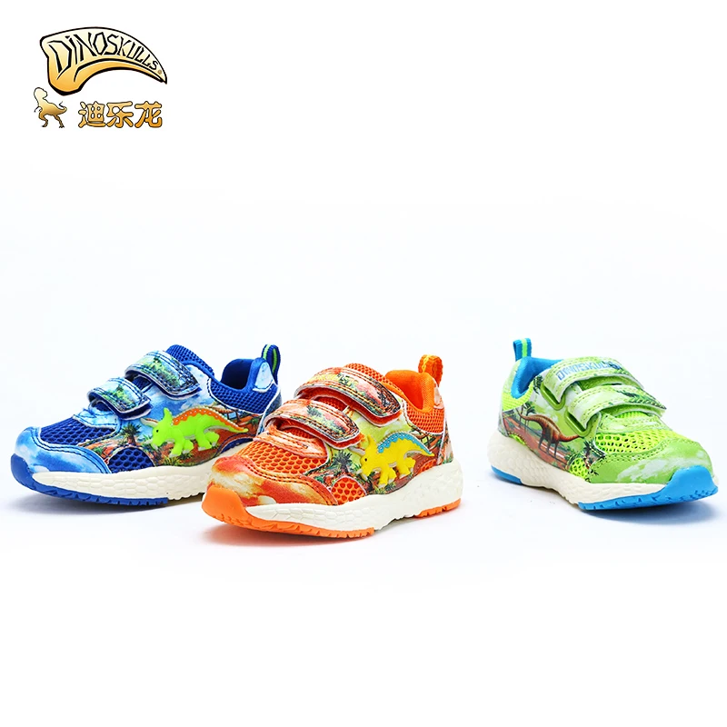 Детские теннисные кроссовки DINOSKULLS весенние сетчатые дышащие с динозавром для