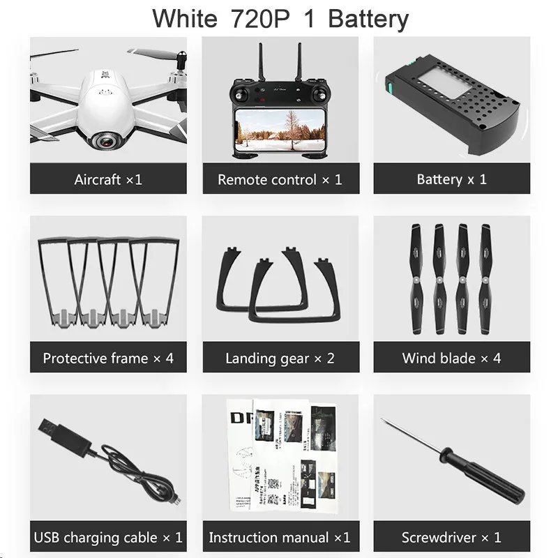 white 720P 1battery SG106 WiFi FPV RC Дрон 4K камера оптический поток 1080P 720P 4K HD Двойная камера воздушная видео RC Квадрокоптер самолет Квадрокоптер игрушка - Цвет: white 720P 1battery