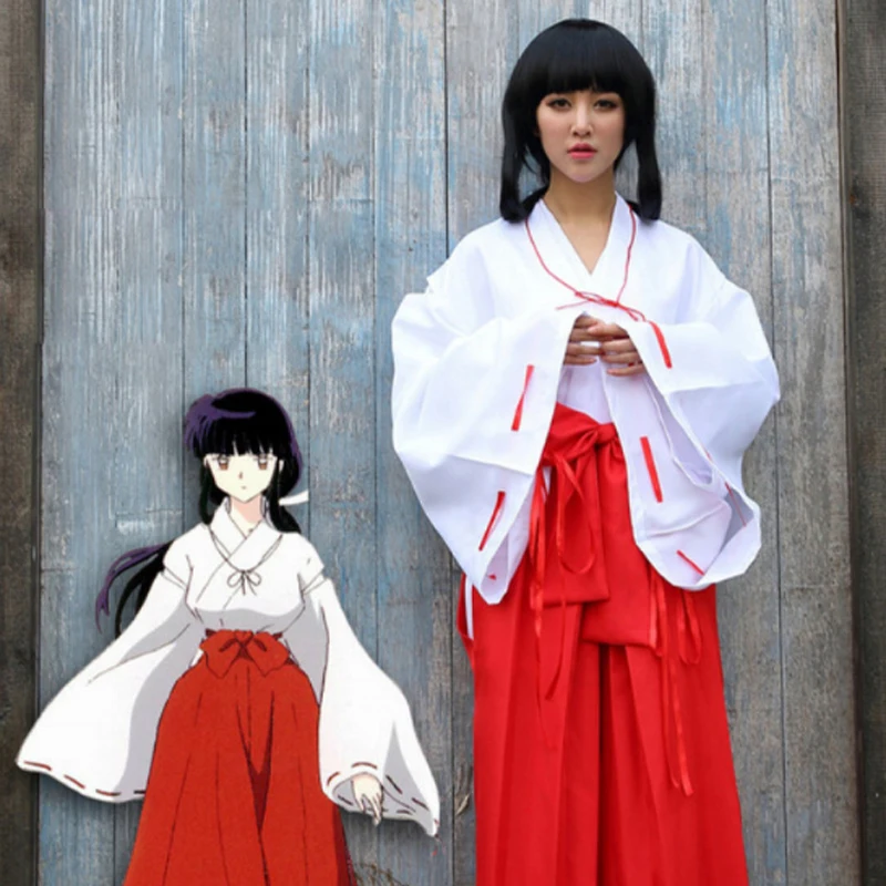 Аниме Inuyasha кикикё кимоно Косплей Костюм Полный комплект костюм микофуку| |